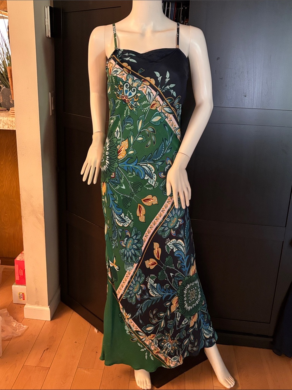 Anthropologie Conditions Apply  Green Floral Maxi dress